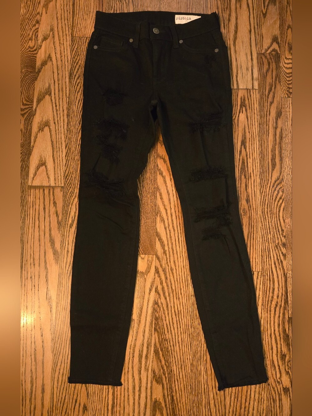 Pistola Black Distressed Women's Skinny Jeans